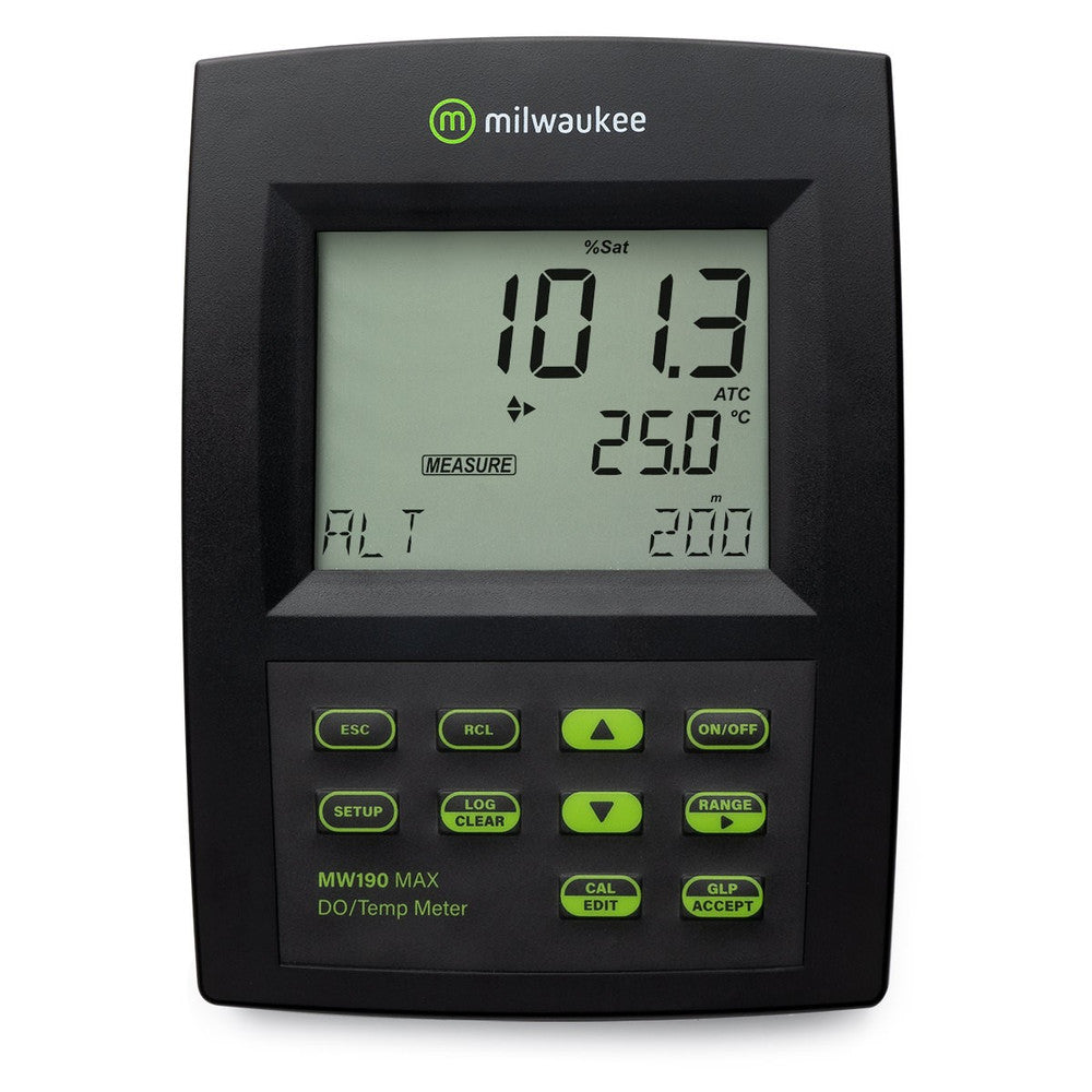 Milwaukee MW190 MAX Dissolved Oxygen Bench Meter, Auto Calibration USA 110V