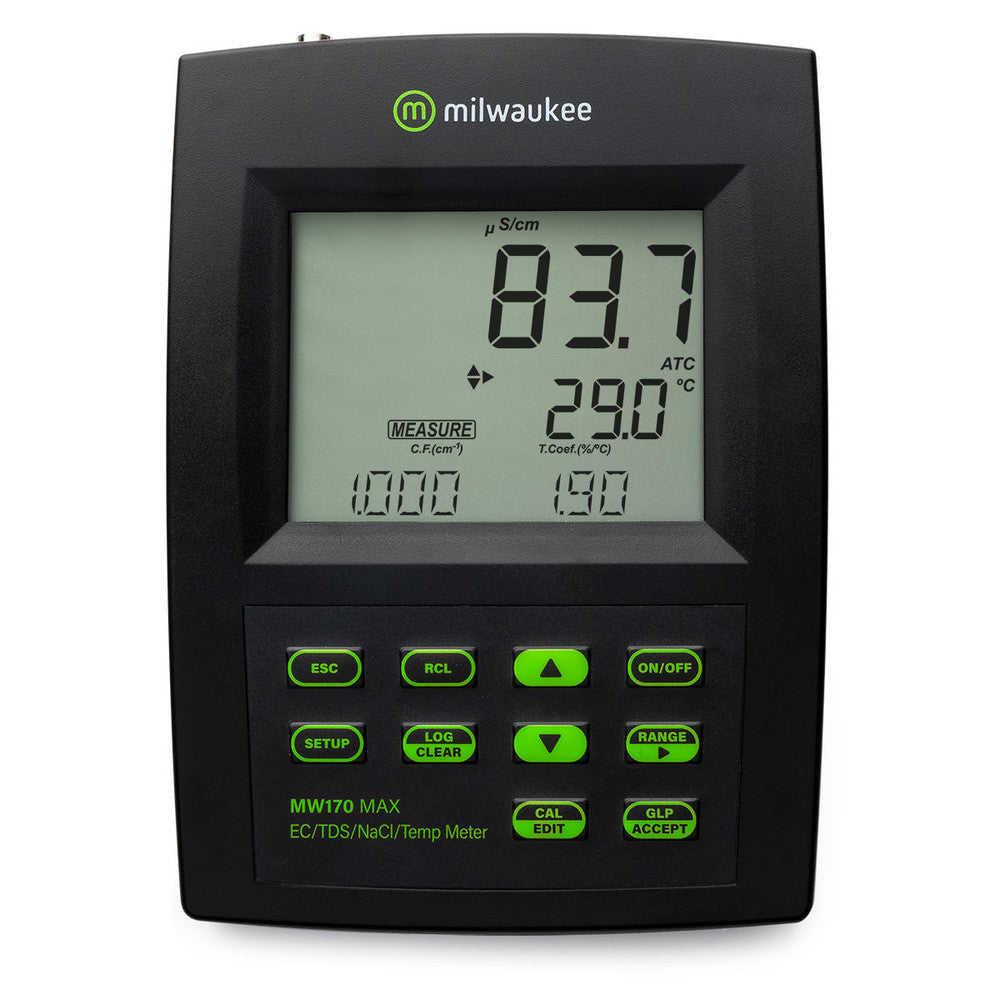 Milwaukee MW170 MAX EC/TDS/NaCl/Temp Logging Bench Meter for USA 110V