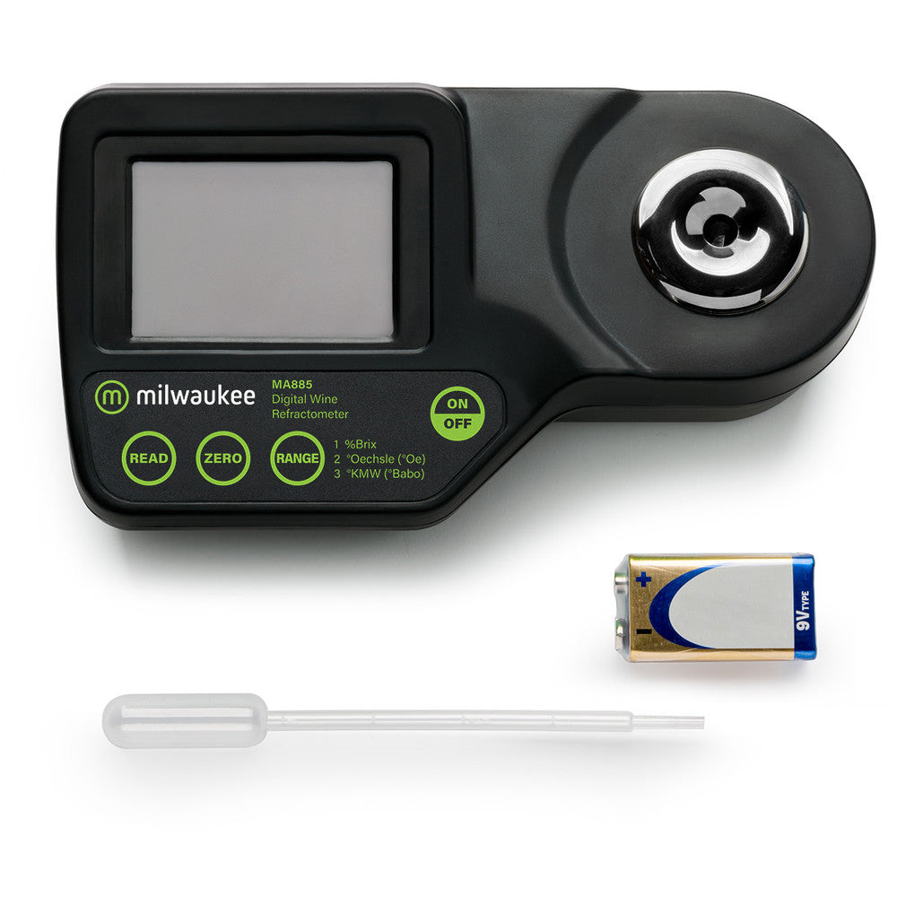 Milwaukee MA885 Digital Brix/°Oechsle (°Oe) /°KMW (°Babo) Brew Refractometer