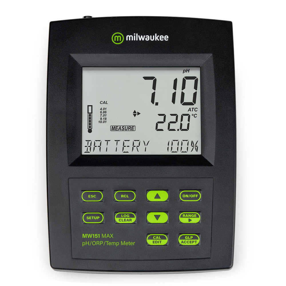 Milwaukee MW151 MAX pH/ORP/Temp USB Logging Bench Meter USA 110V