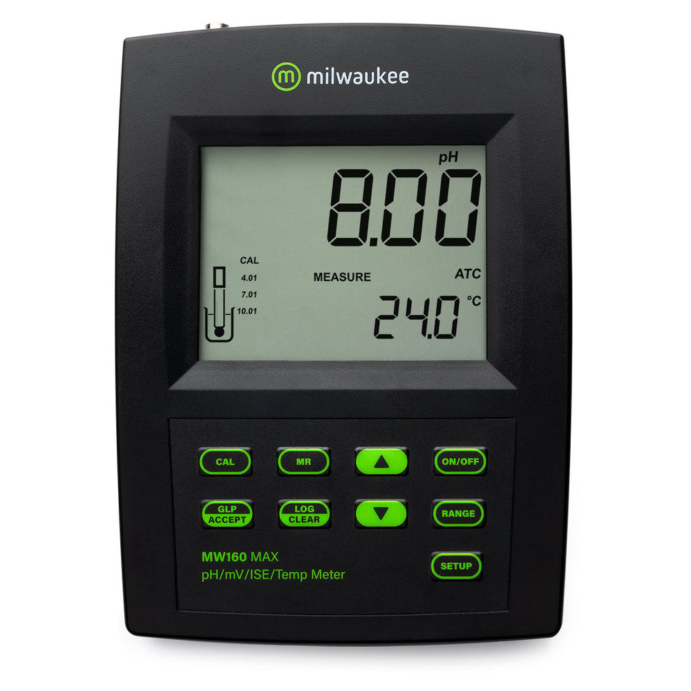 Milwaukee MW160 MAX pH/ORP/ISE/Temp RS232 Logging Bench Meter USA 110V