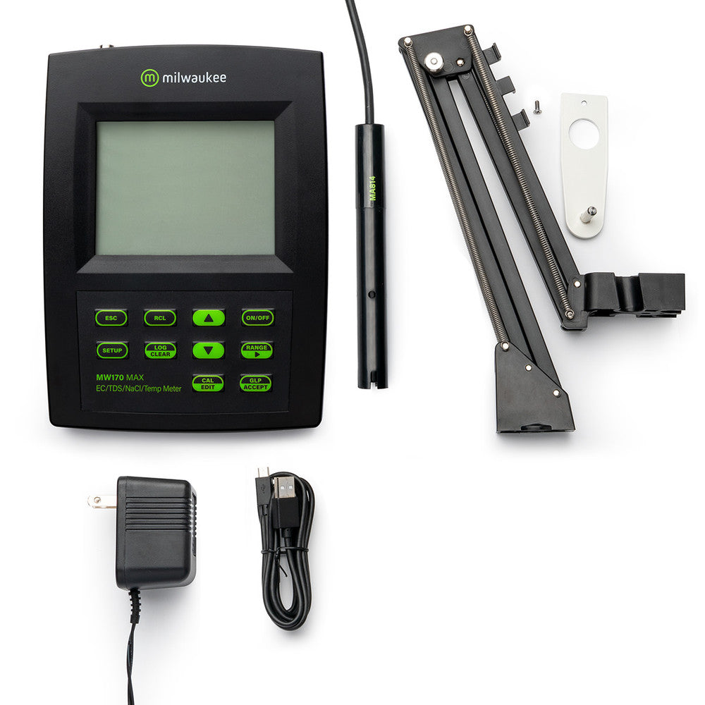 Milwaukee MW170 MAX EC/TDS/NaCl/Temp Logging Bench Meter for USA 110V