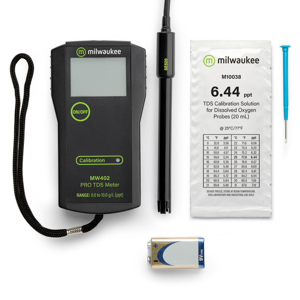 Milwaukee MW402 PRO High Range Total Dissolved Solids Meter for Aquaculture